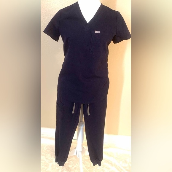 Figs Pants - Figs Deep Blue Scrubs Medical Uniform Set Tops XXS, Pants XXSP